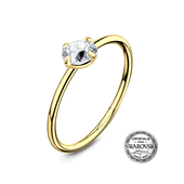 Gold Plated Crystal Clear Silver Nose Ring NSKR-1004-GP